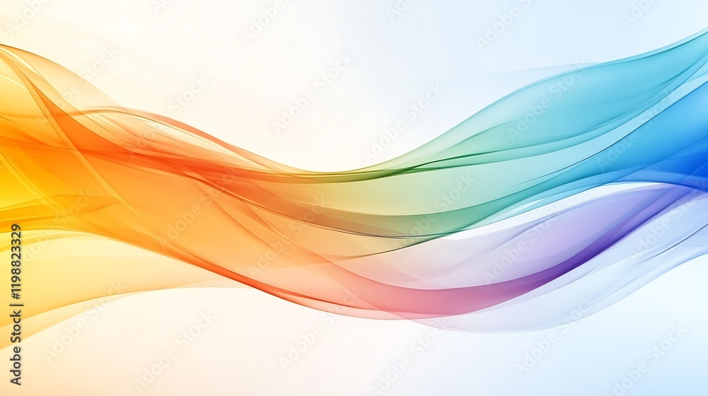 Aufkleber Colorful Abstract Wave Pattern with Rainbow Spectrum for Dynamic Backgrounds : Generative AI