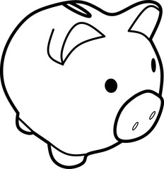 Icon piggy bank vector illustration of saving money