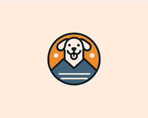 Cartoon dog logo design vector illustration