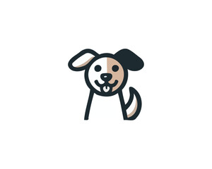 Naklejka premium Cartoon dog logo design vector illustration