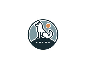 Cartoon dog logo design vector illustration