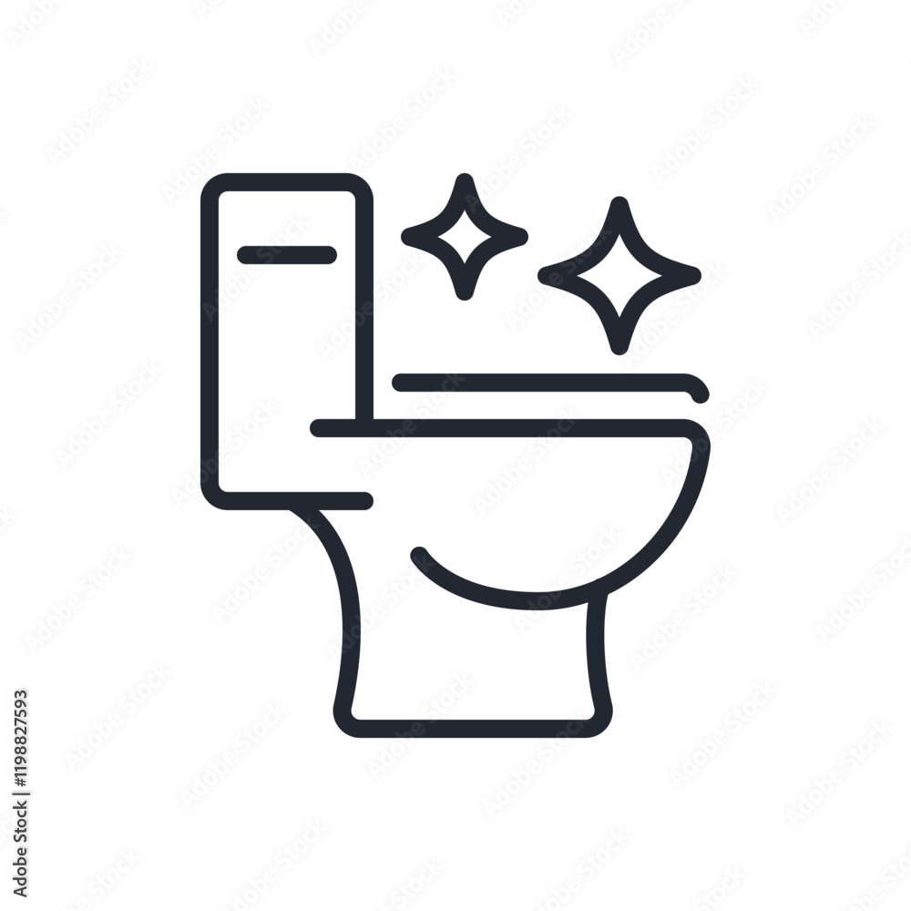 Canvas Prints please keep toilet clean editable stroke outline icon isolated on white background flat vector illus