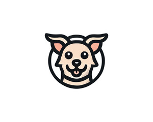 Cartoon dog logo design vector illustration