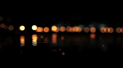 A black background with floating golden bokeh lights, softly glowing and fading into the dark space