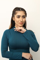 Obraz premium Beautiful young woman model with clean fresh and healthy skin.
