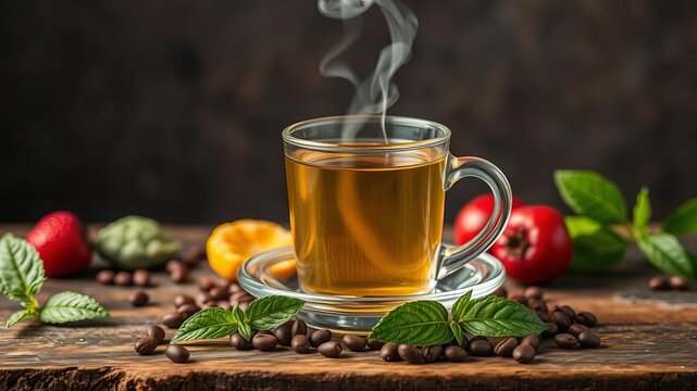 An assortment of caffeinated beverages including coffee, tea, and energy drinks to provide a boost of energy, liveliness, resourcefulness