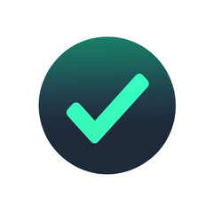 Icon for app with checkmark in green on white background,PNG,clipart,transparent,flat icon.