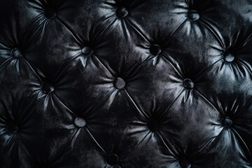 Fototapeta premium Black leather couch close-up
