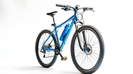 Fototapeta premium a blue bicycle with a white background
