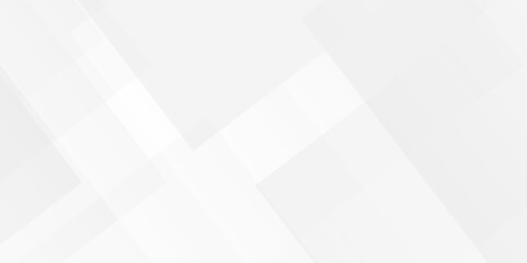Vector white and gray overlap triangle geometric technology pattern. minimal rectangle randomly arranged white lines transparent web square background layers. overlapping presentation design.	
