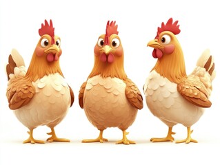 Fototapeta premium Chickens Standing Together