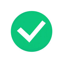 Icon for app with checkmark in green on white background,clipart,flat icon.