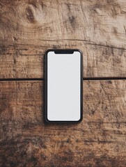 Cell phone on wooden table
