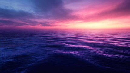 Obraz premium Tranquil Ocean Sunset with Purple and Pink Hues