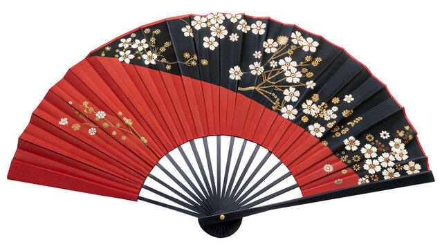 赤と黒の艶やかな扇子