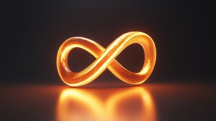 Glowing orange infinity symbol on dark background