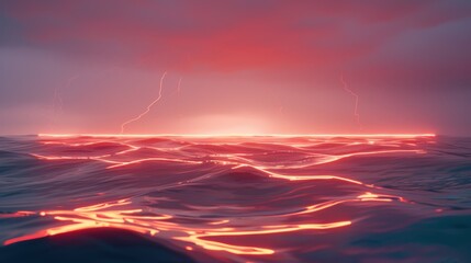 Fototapeta premium The abstract beauty of lightning is mesmerizing. The storm's power is seen in every flash and rumble.