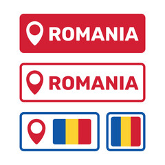 Romania flag icons set, symbols of the flag of Romania