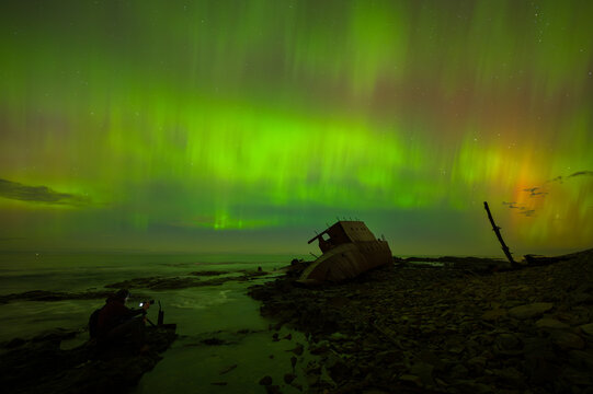 Aurora at the SS Empire Energy Shipwreck