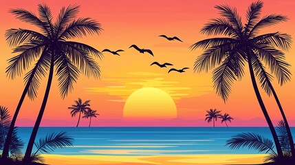 Sunset Beach Palms