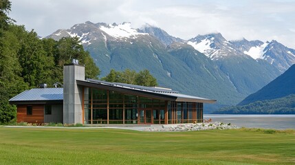 Mountain Lake House: Modern Architecture Against a Majestic Alaskan Landscape
