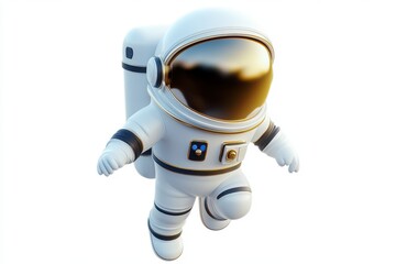 3D Astronaut Emoji Icon Isolated and White Background