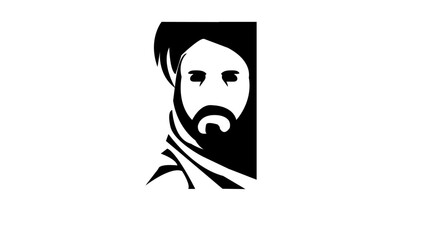 black and white contour of a person