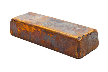 Rusty metal bar lying on a surface showcasing weathered texture and industrial style