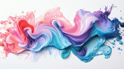 Obraz premium Abstract Swirling Paint in Vibrant Colors