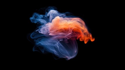 Blue and Orange Smoke Abstract