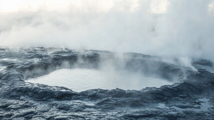Mystical Geothermal Pool: A Breathtaking View of Nature's Power