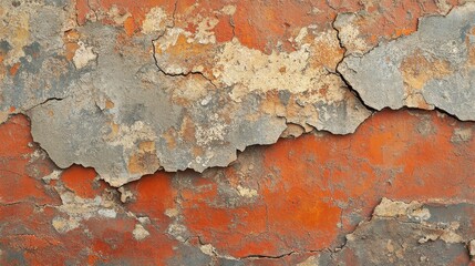 Distressed Concrete Wall with Peeling Paint