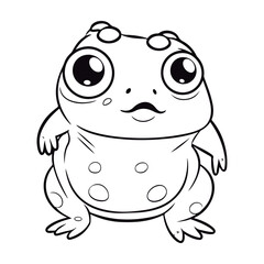 Fototapeta premium A black and white drawing of a Toad coloring page illustration.