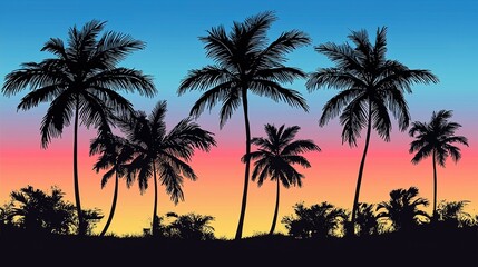Sunset Palm Silhouette