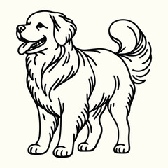 Dog Line Art Coloring Page