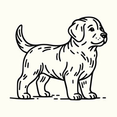 Dog Line Art Coloring Page