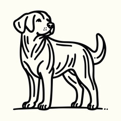 Dog Line Art Coloring Page