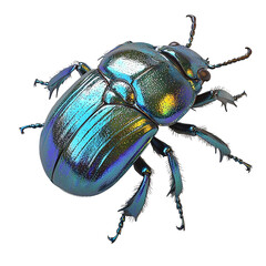 A vibrant, iridescent beetle showcasing intricate details and colors.
