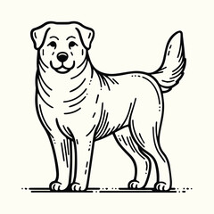 Dog Line Art Coloring Page