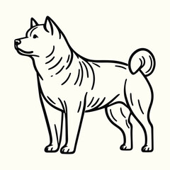 Dog Line Art Coloring Page