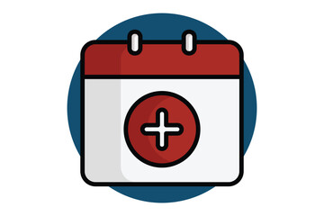 Obraz premium Add calendar icon. colored outline icon style. icon related to time and date. time elements vector illustration