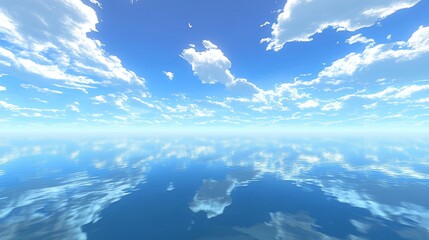 Serene Sky and Calm Waters: A Peaceful Reflection