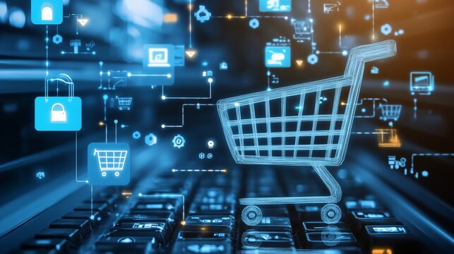 E-commerce, Digital Shopping Cart, Online Retail