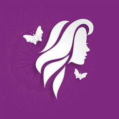 Woman Face With Butterflies Vectors