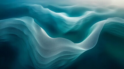 Obraz premium Abstract pool surface with intersecting ripple formations, pristine water caustics creating natural fractals, dreamy light refraction patterns, subtle blue tonal gradient, clean minimalist aesthetic,