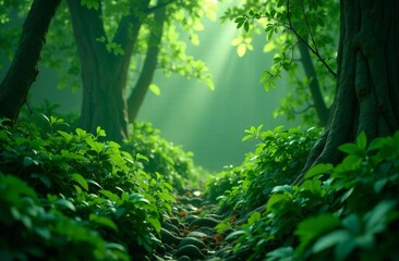 Obraz premium green forest in spring