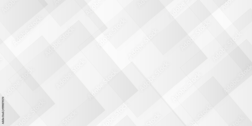 Fototapete vector white and gray overlap triangle geometric technology pattern. minimal rectangle randomly arra