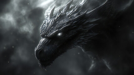 Black raven standing on a rock and ground in a natural black-and-white scene with wildlife elements, wallpaper for PC