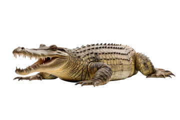 Naklejka premium big crocodile looking isolated on white