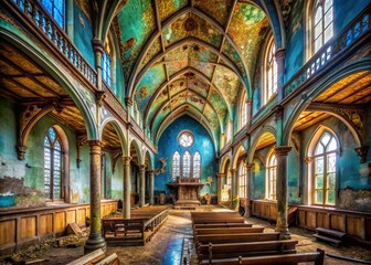 Obraz premium Abandoned Church of St. Austin, Austin Quebec 2012 - Urban Exploration Photography